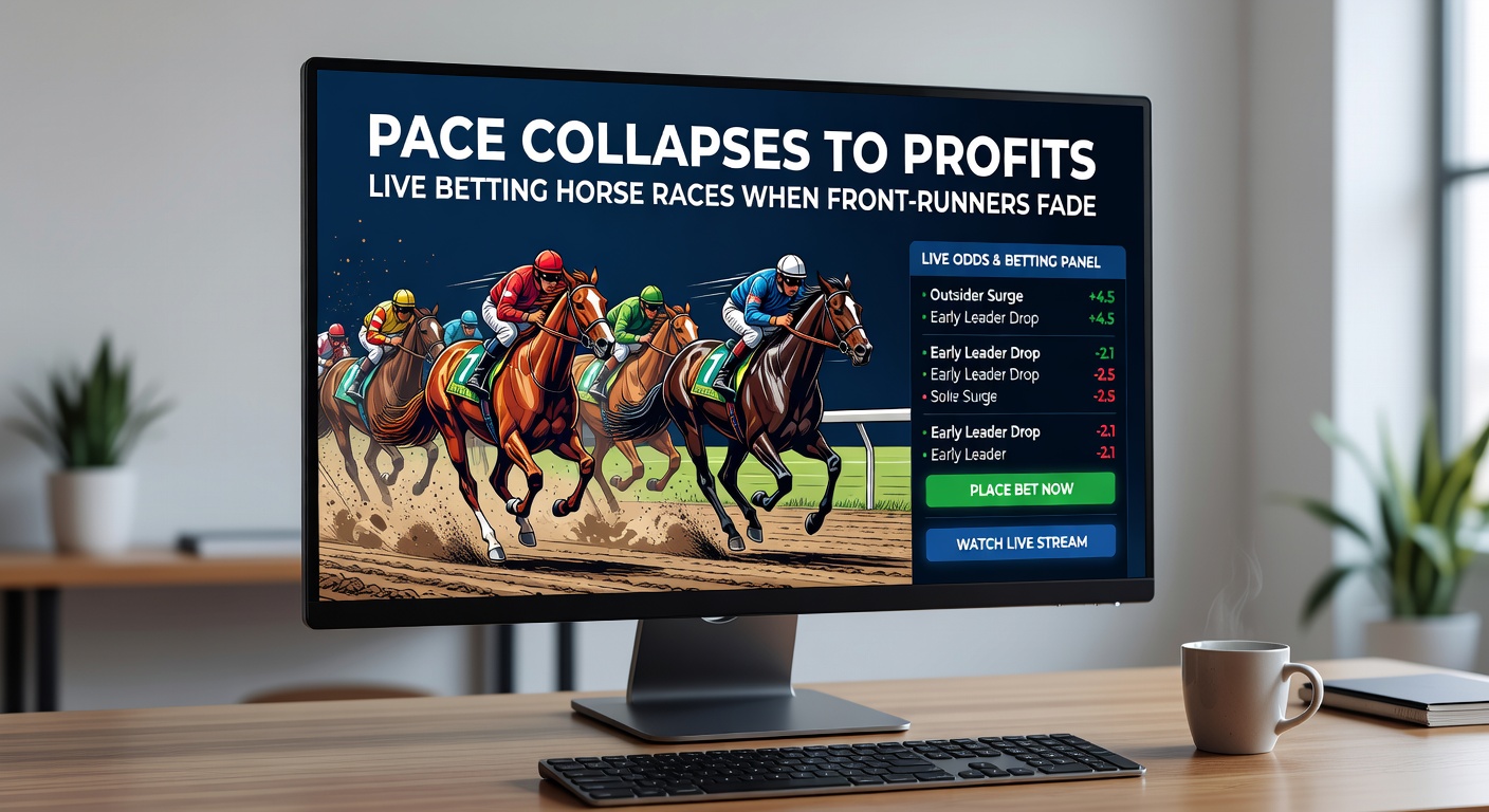 Grafiek met pace-profielen van paarden, toon fade van front-runner en opkomst van closer tijdens live race