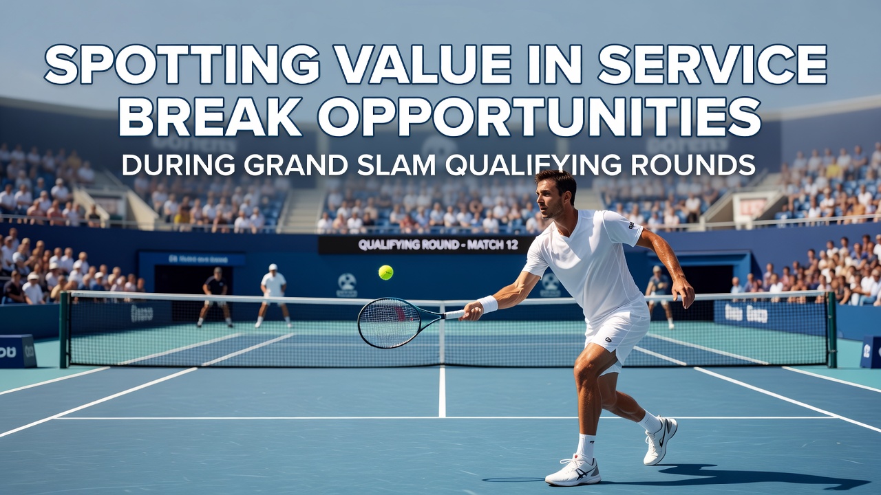 Tennisspeler serveert tijdens een Grand Slam kwalificatieronde op gravel
