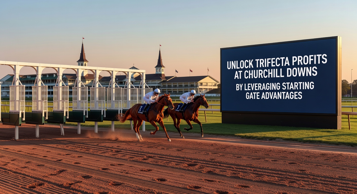 Grafiek met statistieken van startpoortprestaties op Churchill Downs, tonend hogere winrates voor binnenposities in diverse race-afstanden